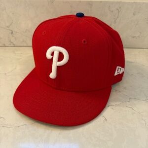 Philadelphia Phillies New Era Fitted Hat Size 7 1/8
